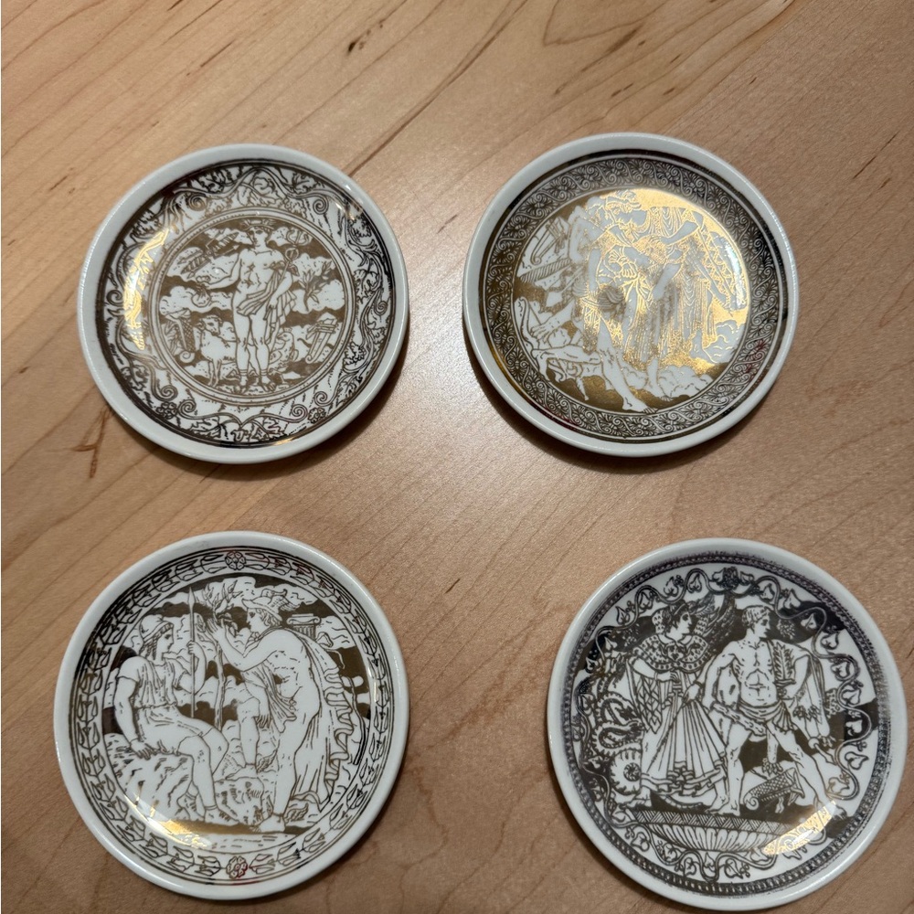 Fornasetti Mitologia 4 4” Coasters